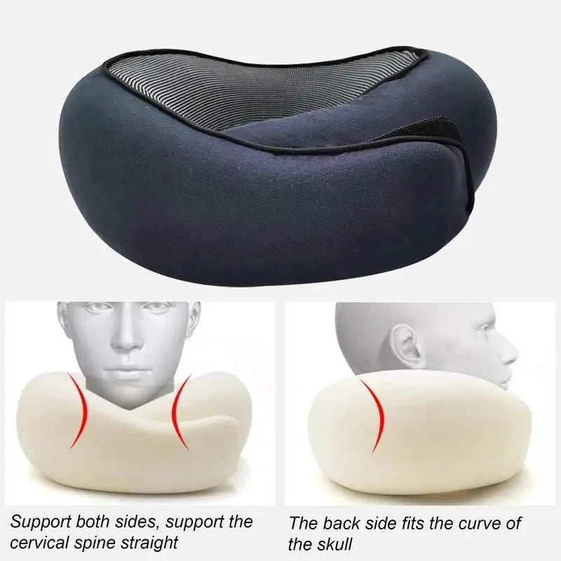 Travel Neck Pillow Chin Support Pillow Adjustable Pure Memory Foam Ergonomic Design Soft Best Full Neck Surround Pillow