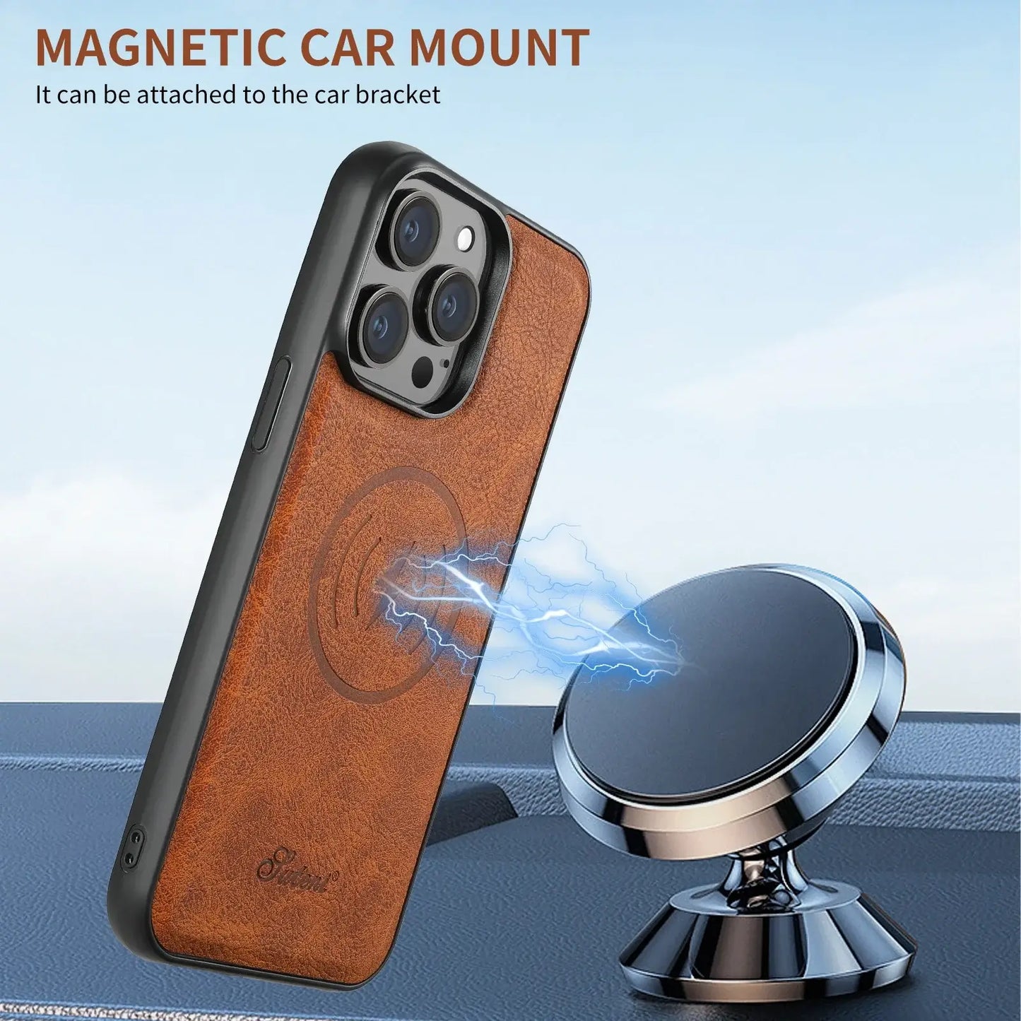 SUTENI Detachable Card Holder Leather Magnetic Pocket Cover Wallet Phone Case For iPhone X XS XR 11 12 13 14 15 16 Pro Max Plus