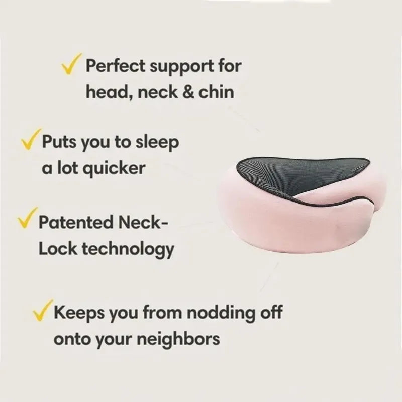 Travel Neck Pillow Chin Support Pillow Adjustable Pure Memory Foam Ergonomic Design Soft Best Full Neck Surround Pillow