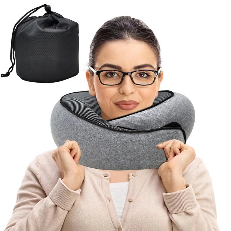 Travel Neck Pillow Chin Support Pillow Adjustable Pure Memory Foam Ergonomic Design Soft Best Full Neck Surround Pillow